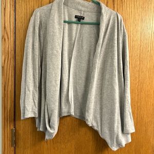 Grey plus size knot blazer